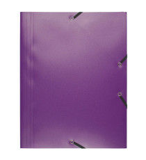 Cartella 3 lembi con elastico angolare - A4 - PP - viola - Exacompta
