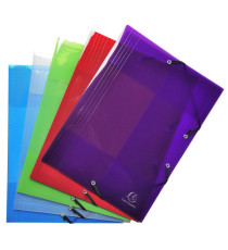 Cartella 3 lembi con elastico angolare Crystal Colours - A4 - PP - colori assortiti - Exacompta