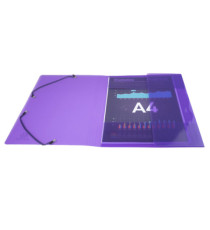 Cartella 3 lembi con elastico angolare Crystal Colours - A4 - PP - colori assortiti - Exacompta