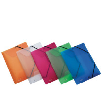Cartella 3 lembi con elastico angolare Lumina - 24 x 32cm - dorso 2,5 cm - PP - colori assorititi - Favorit