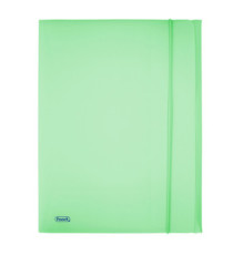 Cartella 3 lembi con elastico Pastel - 24 x 33cm - dorso 1 cm - PP - smeraldo - Favorit