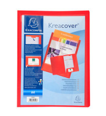 Cartella di presentazione con 2 alette Kreacover - A4 - PP - rosso - Exacompta