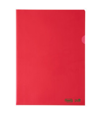 Cartellina a L BioBased - 22 x 30 cm - PE riciclato - liscio pesante - rosso - Favorit - conf. 25 pezzi