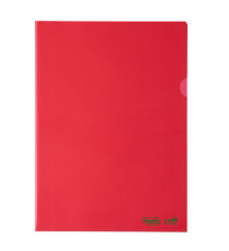 Cartellina a L BioBased - 22 x 30 cm - PE riciclato - liscio pesante - rosso - Favorit - conf. 25 pezzi