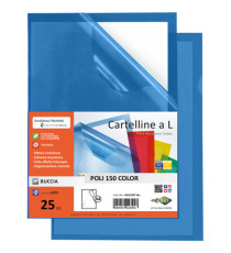 Cartellina a L Poli 150 Color - A4 - PP - buccia pesante - blu - Sei Rota - conf. 25 pezzi