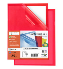 Cartellina a L Poli 150 Color - A4 - PP - buccia pesante - rosso - Sei Rota - conf. 25 pezzi