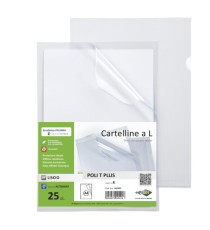 Cartellina a L Poli T Plus - A4 - PP - liscio pesante - Sei rota - conf.25 pezzi