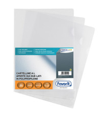 Cartellina a L Pratic - 22 x 30 cm - PP - buccia pesante - Favorit - conf. 50 pezzi
