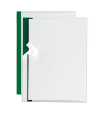 Cartellina per rilegatura Poli 200 - A4 - PP - trasparente buccia - dorso verde - Sei Rota - conf. 10 pezzi