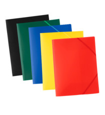 Cartellla 3 lembi con elastico angolare ECO - 24 x 32 cm - PP - colori assortiti - Starline