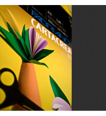 Cartoncino CartaCrea - 35 x 50 cm - 220 gr - nero 115 - Fabriano - blister 10 fogli