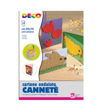 Cartoncino ondulato Cannetè 2206 - 50 x 70 cm - 230 gr - giallo - DECO - conf. 10 fogli
