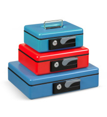 Cassetta portavalori Deluxe - 19,7 x 15,4 x 8 cm - blu - Iternet