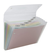 Portadocumenti a soffietto Ice - 6 tasche - 22 x 30 cm - PP - trasparente - Rexel