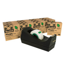 Dispenser C38 - per nastri 33 m - 14 rotoli Scotch Magic 900 inclusi - nero - Scotch