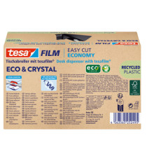 Dispenser da tavolo Eco & Crystal - per nastri da 33 m - rotolo 19 mm x 10 m incluso - Nero - Tesa