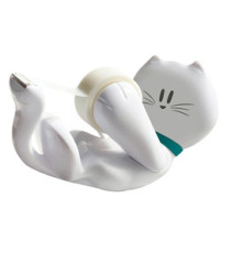 Dispenser Kitty - per nastri 33 m - 1 rotolo Scotch Magic 810 incluso - bianco - Scotch