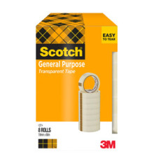 Nastro adesivo 508 - 19 mm x 66 m - PP - trasparente - Scotch - torre 8 rotoli