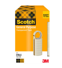 Nastro adesivo 508 - 19 mm x 66 m - PP - trasparente - Scotch - torre 8 rotoli