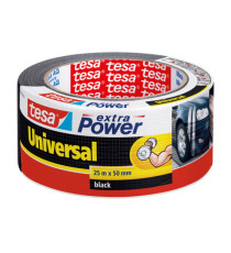 Nastro adesivo Extra Power Universal - 50 mm x 25 m - tela plastificata - nero - Tesa