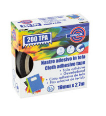 Nastro adesivo telato TPA 200 - 19 mm x 2,7 m - tela plastificata - nero - Eurocel