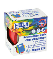 Nastro adesivo telato TPA 200 - 38 mm x 2,7 m - tela plastificata - rosso - Eurocel