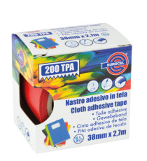 Nastro adesivo telato TPA 200 - 38 mm x 2,7 m - tela plastificata - rosso - Eurocel
