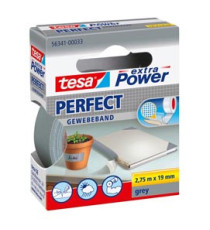 Nastro adesivo telato XP Perfect - 19 mm x 2,7 m - tela plastificata - grigio - Tesa