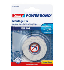 Nastro biadesivo per specchi Tesa Powerbond - 19 mm x 1,5 m - bianco - PE - Tesa