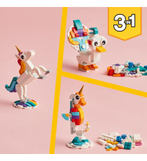 Lego Creator 3in1 - Unicorno magico - Lego 31140 si Trasforma in Cavalluccio Marino o in Pavone 145pz Anni 7+