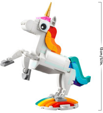 Lego Creator 3in1 - Unicorno magico - Lego 31140 si Trasforma in Cavalluccio Marino o in Pavone 145pz Anni 7+