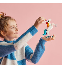 Lego Creator 3in1 - Unicorno magico - Lego 31140 si Trasforma in Cavalluccio Marino o in Pavone 145pz Anni 7+