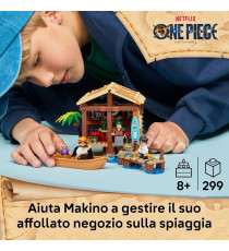 Lego One Piece - La capanna del Villaggio Foosha - Lego 75636 con Barca, Minifigure di Luffy, Shanks e Makino Anni 8+ 299pz