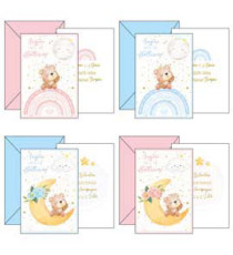 Biglietto auguri Battesimo - 11,7 x 17 cm verticale - 4 soggetti assortiti - Kartos