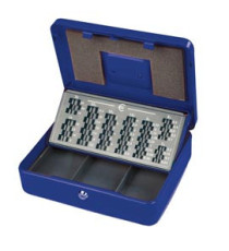 Cassetta portavalori Europa - 30 x 24 x 9 cm - blu - Metalplus