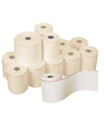 Rotolo per POS e carta di credito - 57 mm x 20 m - 53 gr - diametro esterno 64 mm - anima 12 mm - carta chimica a 2 copi