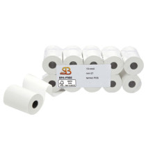 Rotolo per POS e carta di credito - 57 mm x 20 m - 55 gr - diametro esterno 40 mm - anima 12 mm - carta termica BPA free