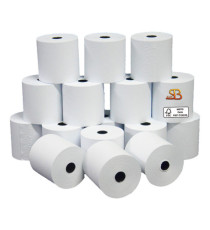Rotolo registratore cassa - 57,5 mm x 20 m - 60 gr - diametro esterno 50 mm - anima 12 mm - carta pura cellulosa - Sabac