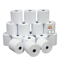 Rotolo registratore cassa - 57,5 mm x 20 m - 60 gr - diametro esterno 50 mm - anima 12 mm - carta pura cellulosa - Sabac