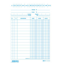 Schede dare/avere/saldo -  15 x 10,5 cm - blu - Edipro - conf. 100 pezzi