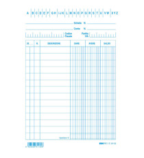 Schede dare/avere/saldo -  15 x 10,5 cm - blu - Edipro - conf. 100 pezzi