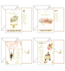 Biglietto auguri Matrimonio - 11,7 x 17 cm - con rifiniture oro - Kartos