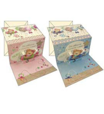 Biglietto auguri Nascita - 11,7 x 17 cm - 2 soggetti assortiti maschio/femmina - Kartos