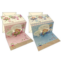 Biglietto auguri Nascita - 11,7 x 17 cm - 2 soggetti assortiti maschio/femmina - Kartos