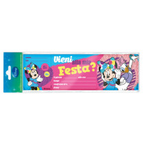 Blocchetto invito alla festa Minnie Disney - 24,8 x 7,5 cm - Rex Sadoch - conf. 10 inviti