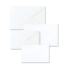 Scatola 100 biglietti + 100 buste - Dalmazia - bianco - 9 x 14 cm - Rex Sadoch