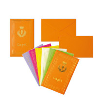 Taschetta 10 biglietti + 10 buste - Capri - 9 x 14 cm - colori assortiti - Rex Sadoch