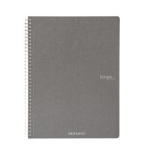 Maxiquaderno Ecoqua original - A4 - 90 gr - 1 rigo - 70 fogli - antracite - spiralato - Fabriano