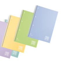 Maxiquaderno One Color Pastel PP - A4+- 4mm - 80 fogli - 80 gr -  c/fori - spiralato - Blasetti