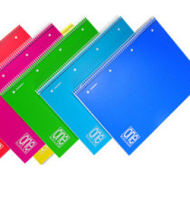 Quaderno One Color PP - A5+ - 4mm - 80 fogli - 80 gr - c/fori - spiralato - Blasetti